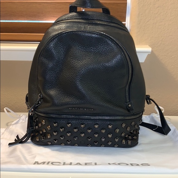 Michael Kors Handbags - MICHAEL Michael Kors Stud Black Leather Backpack